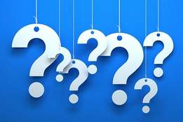 question marks on blue background